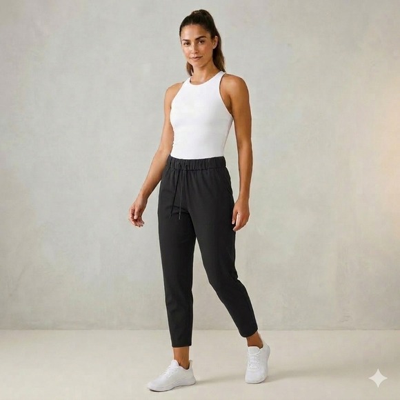 Lululemon Pants - Lululemon Stretch High-Rise 7/8 Length Tapered Pants Size 8 Black Pull On